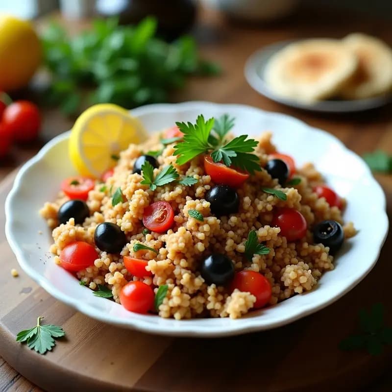 Kibbeh Nayye de Atún y Bulgur: Tabulé de Carne Cruda Vegano y Sin Gluten