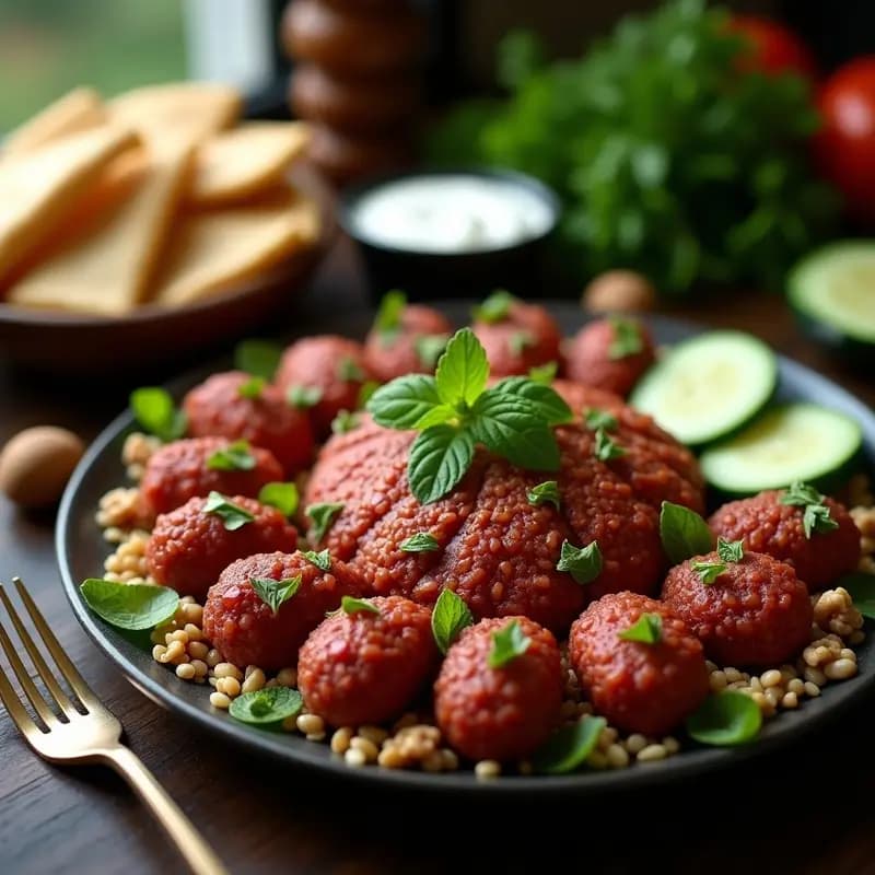 Kibbeh Nayye de Cordero Crudo con Trigo Burgol: Receta Libanesas Tradicional y Picante