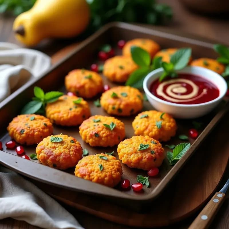 Kibbeh de Quinoa y Calabaza con Salsa de Granado: Receta Libanesa Sin Gluten en Horno