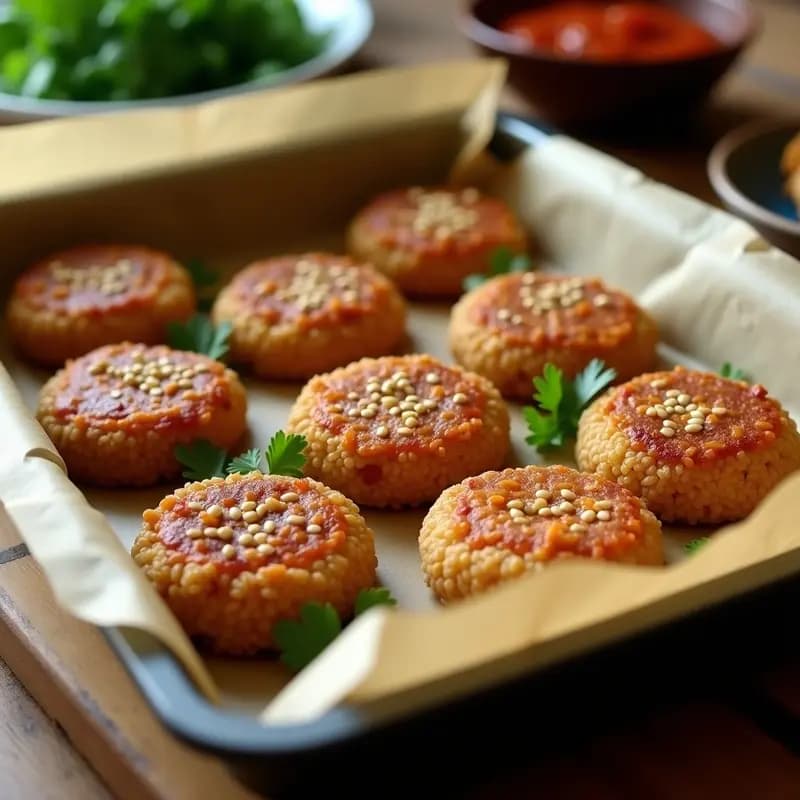 Kibbeh de Quinoa y Lentejas Rojos: Receta Libanesa Vegana y Crujiente al Horno