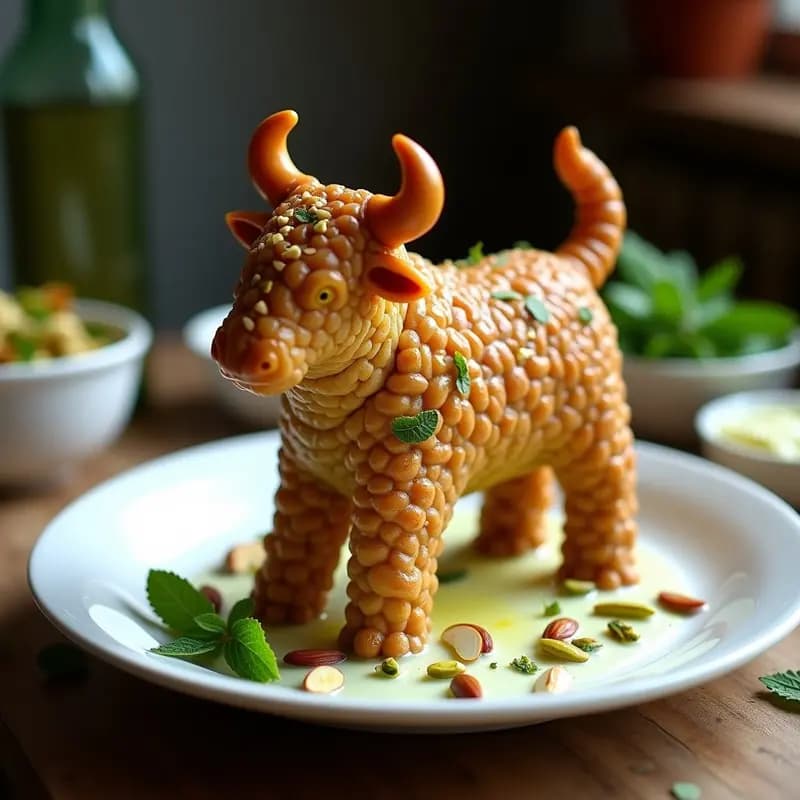 Kibbeh de Quinoa y Lentejas con Yogur y Menta: Entrante Libanés Vegano en Forma de Toro