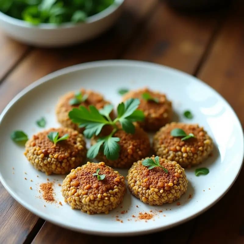 Kibbeh de Quinoa y Lentejas: Aperitivo Libanés Crudivegano con Crujiente de Semillas