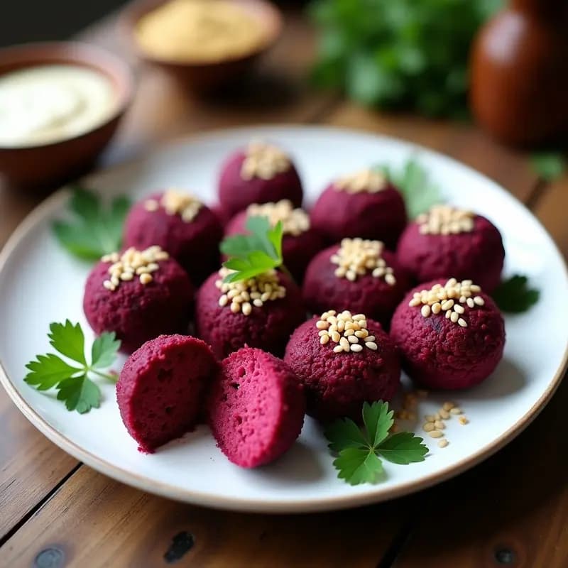 Kibbeh de Remolacha y Bulgur: Croquetas Libanesas Veganas y Coloridas