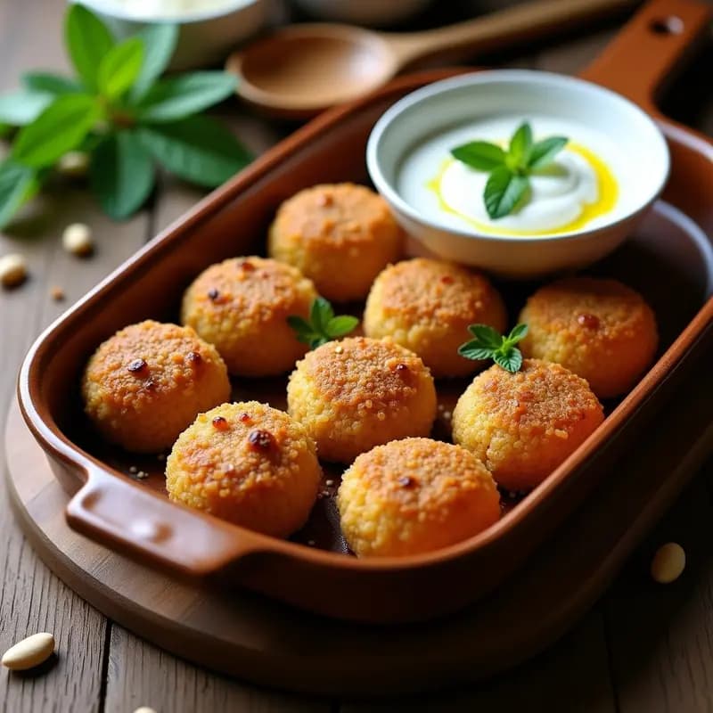 Kibeh de Carne y Bulghur: Albóndigas Libanesas al Horno con Yogur y Menta