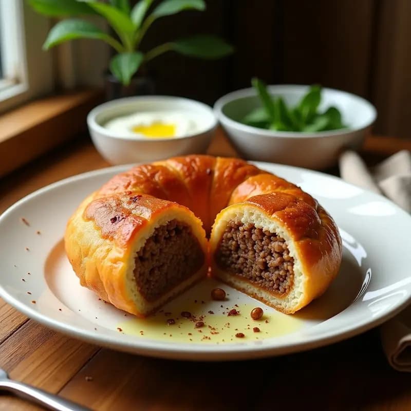 Kibeh de Carne y Bulgur: Receta Libanesas con Especias en Forma de Toro