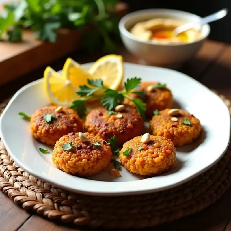 Kibeh de Lentejas y Piñones: Receta Árabe Vegana y Crujiente en Sartén