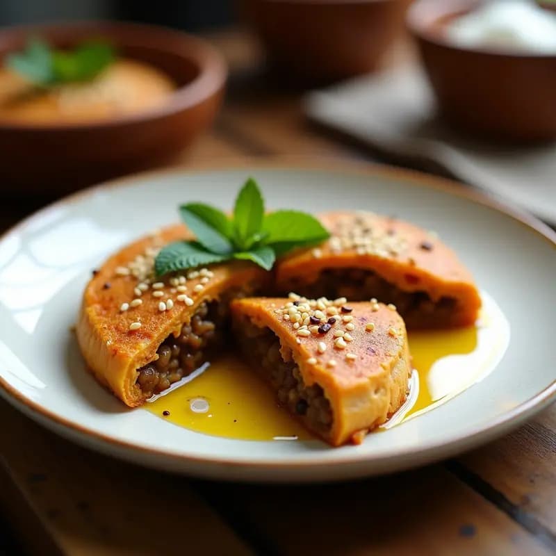 Kibeh de Lentejas Rojos con Cebolla Caramelizada: Receta Libanesa Vegana y Sin Gluten