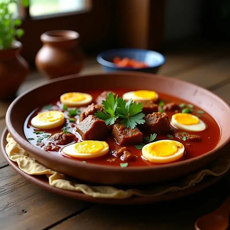 Kibid Nabe: Estofado Etiopio de Cordero y Berbere con Huevo: Receta Tradicional