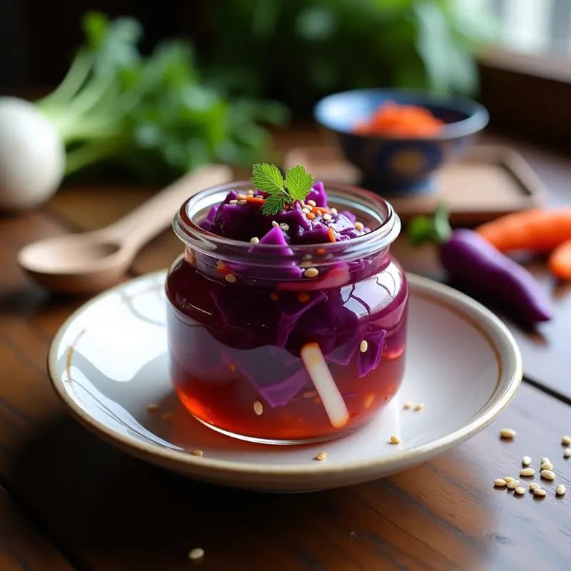 Kimchi de Col Morada y Rábanos: Receta Coreana Fermentada en Casa