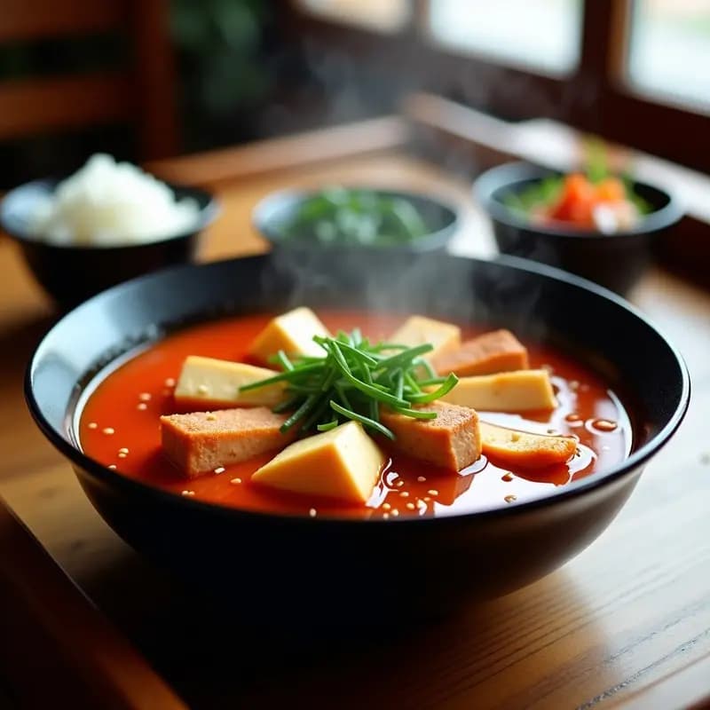Kimchi Jjigae con Tofu y Cerdo: Estofado Coreano Picante en Olla Lenta