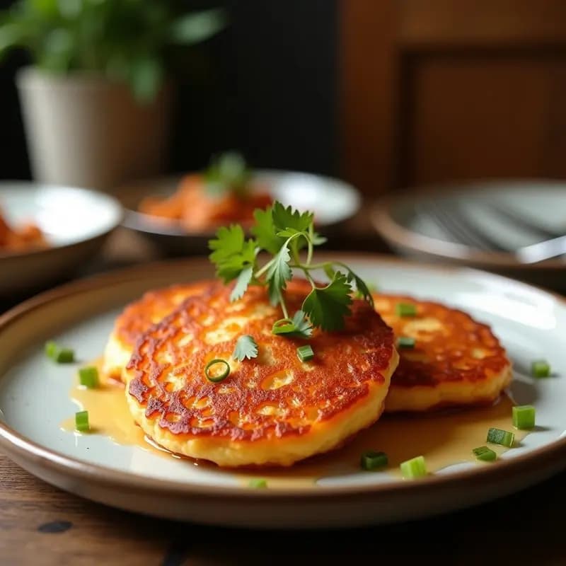 Kimchi Pancakes Coreanos con Cerdo Desmenuzado: Receta Picante y Crujiente