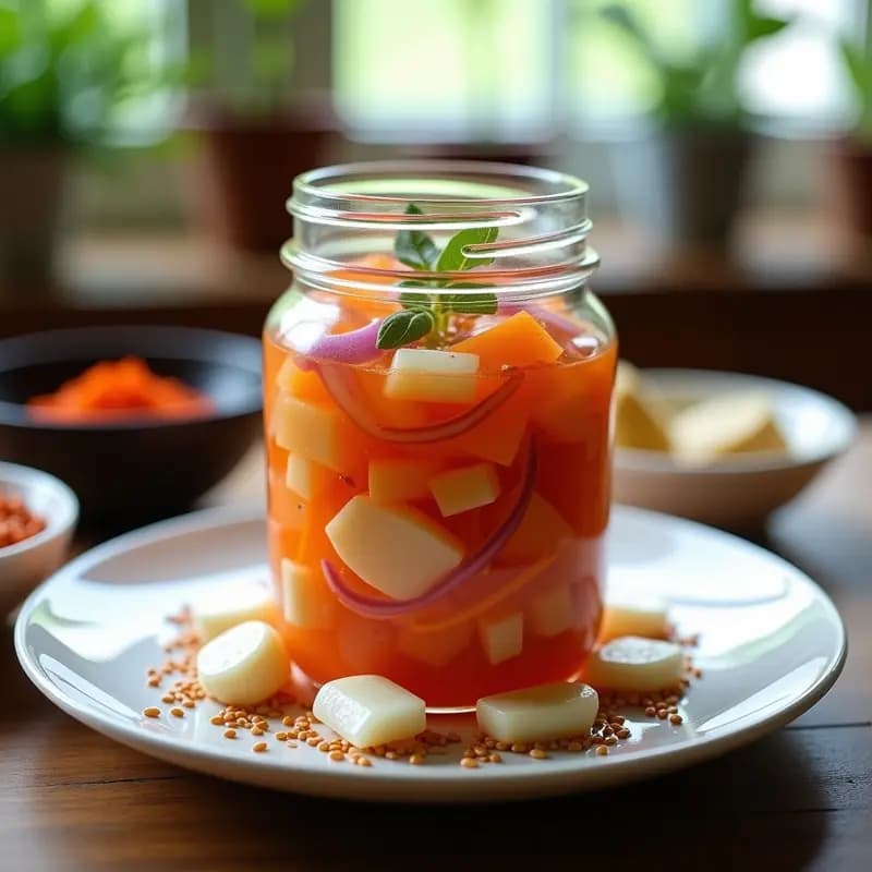 Kimchi Vegano de Rábano Daikon: Fermentado Coreano Sin Pescado en 5 Días