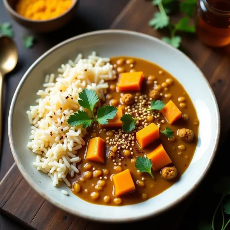 Kitchari de Lentejas Rojas y Arroz Basmati: Plato Ayurvédico Detox en Olla a Presión