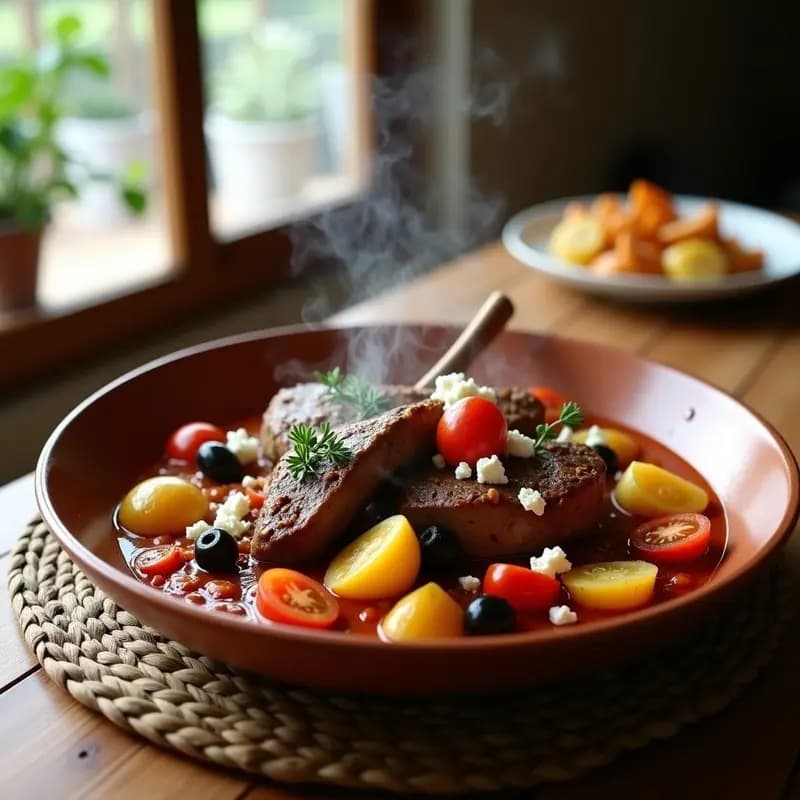 Kleftiko de Cordero al Estilo Griego con Patatas y Tomates: Receta en Olla Lenta