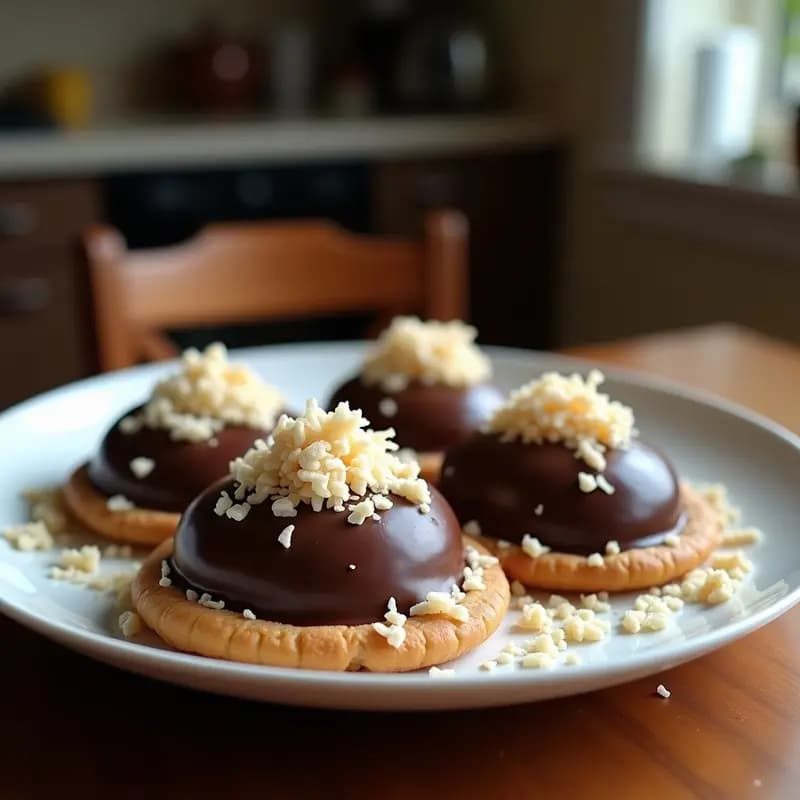 Klepon Indonesio Relleno de Chocolate 100% y Coco Rallado: Postre Vegano Sin Azúcar