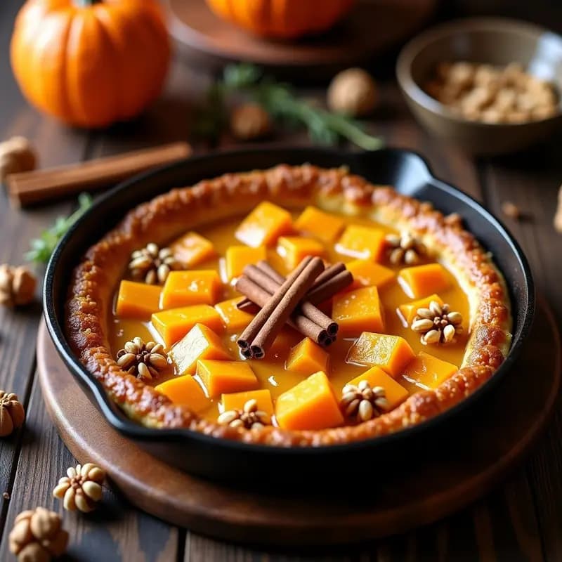 Knafeh de Calabaza y Queso Ricotta: Postre de Otoño Sin Gluten en Sartén