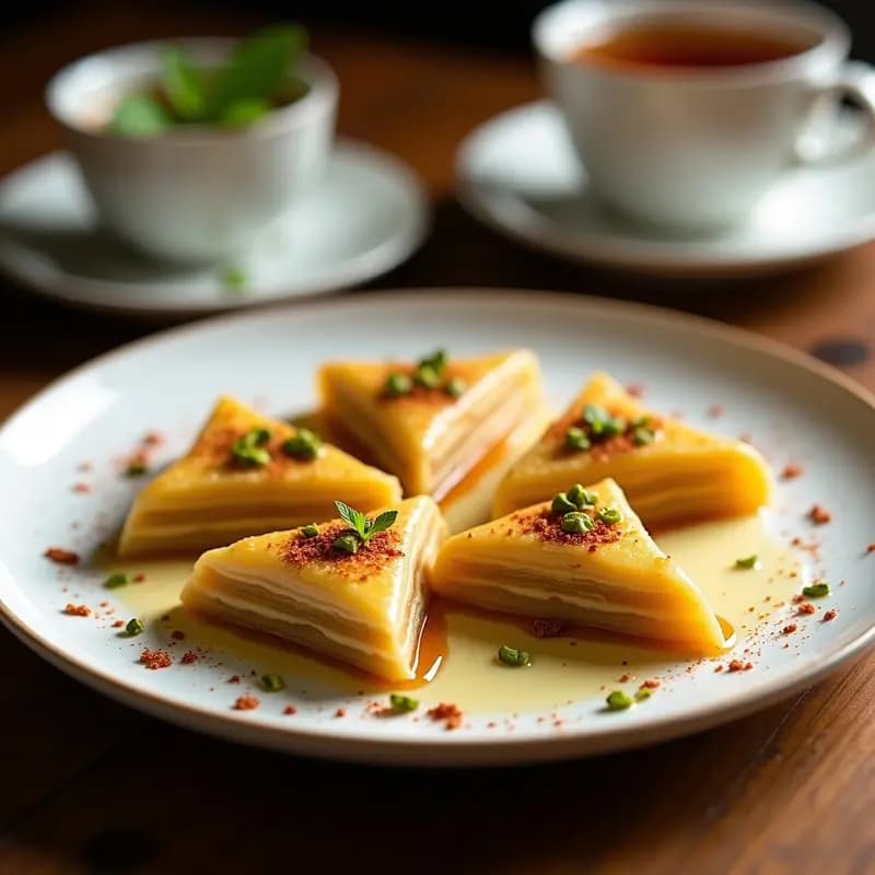 Knafeh de Queso Akkawi y Hojaldre de Pistacho: Postre Levantino Sin Horno