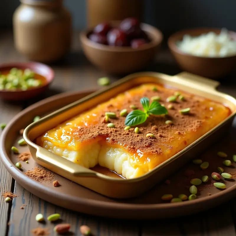 Knafeh de Queso Akkawi y Jarabe de Dátiles: Postre Palestino Sin Azúcar Refinado