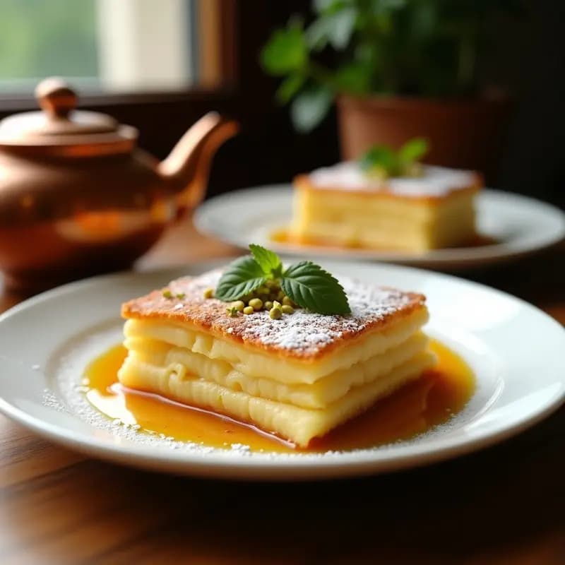 Knafeh de Queso Akkawi y Miel: Postre Libanés Tradicional en Sartén