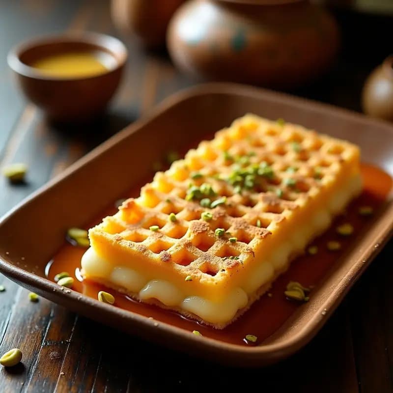 Knafeh de Queso de Anacardos: Postre Sirio Sin Lactosa y Crujiente
