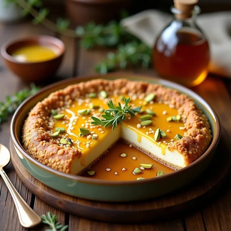 Knafeh de Queso de Cabra y Miel: Postre Libanés Sin Harina Refina