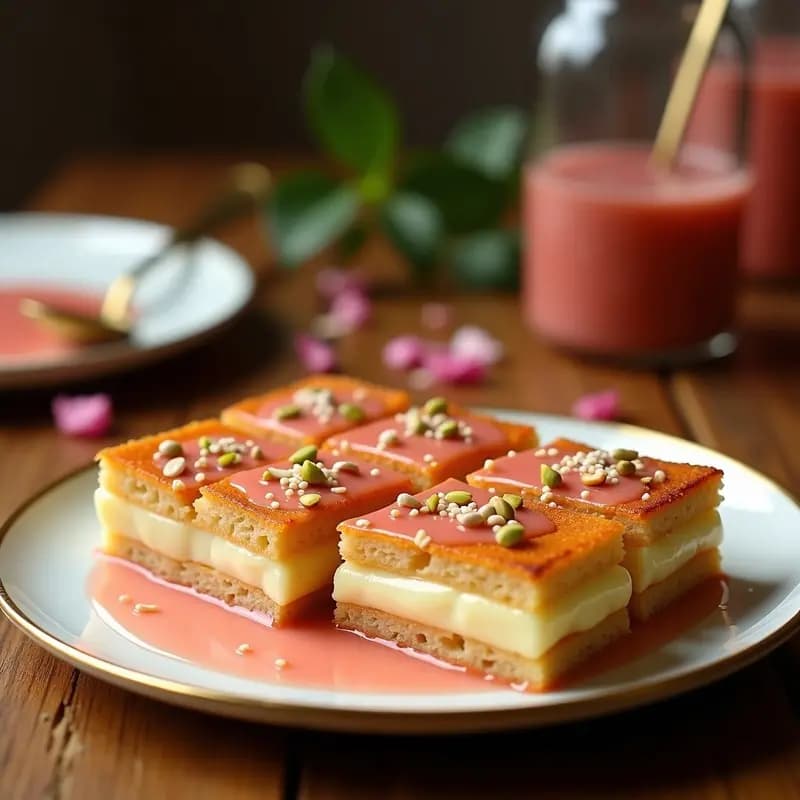 Knafeh de Queso Mozzarella y Almíbar de Rosa: Postre Palestino Sin Gluten