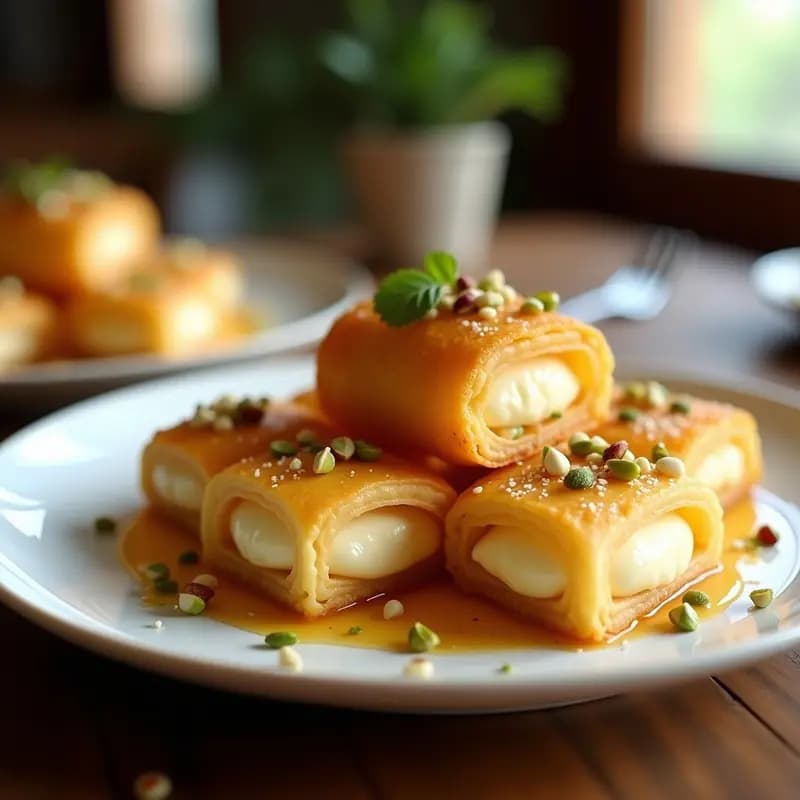 Knafeh de Queso Mozzarella y Miel: Postre Levantino Crujiente en Airfryer