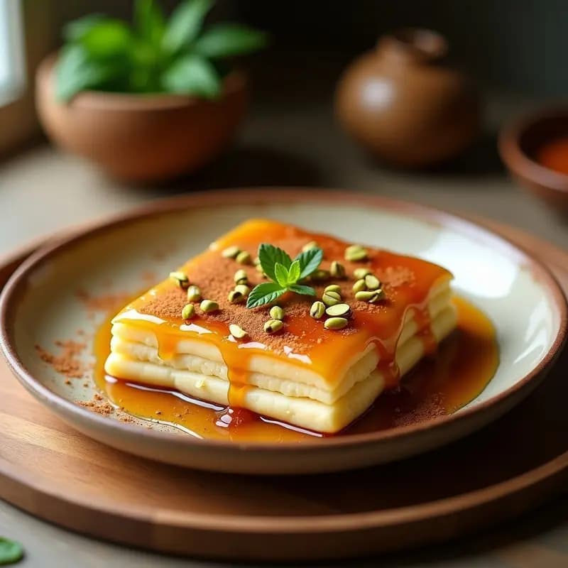 Knafeh de Queso Vegano y Jarabe de Arce: Postre Palestino Reinventado