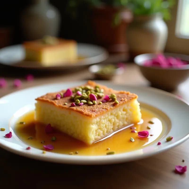 Knafeh de Queso Vegano y Sirop de Rosa: Postre Palestino Sin Lactosa