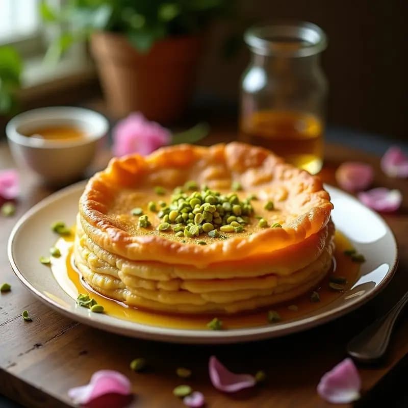 Knafeh de Queso Vegano y Sirope de Agave: Postre Libanés Sin Lactosa
