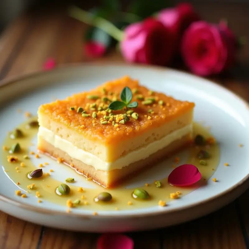 Knafeh de Requesón y Pistacho: Postre Árabe Sin Harina y Bajo en Calorías