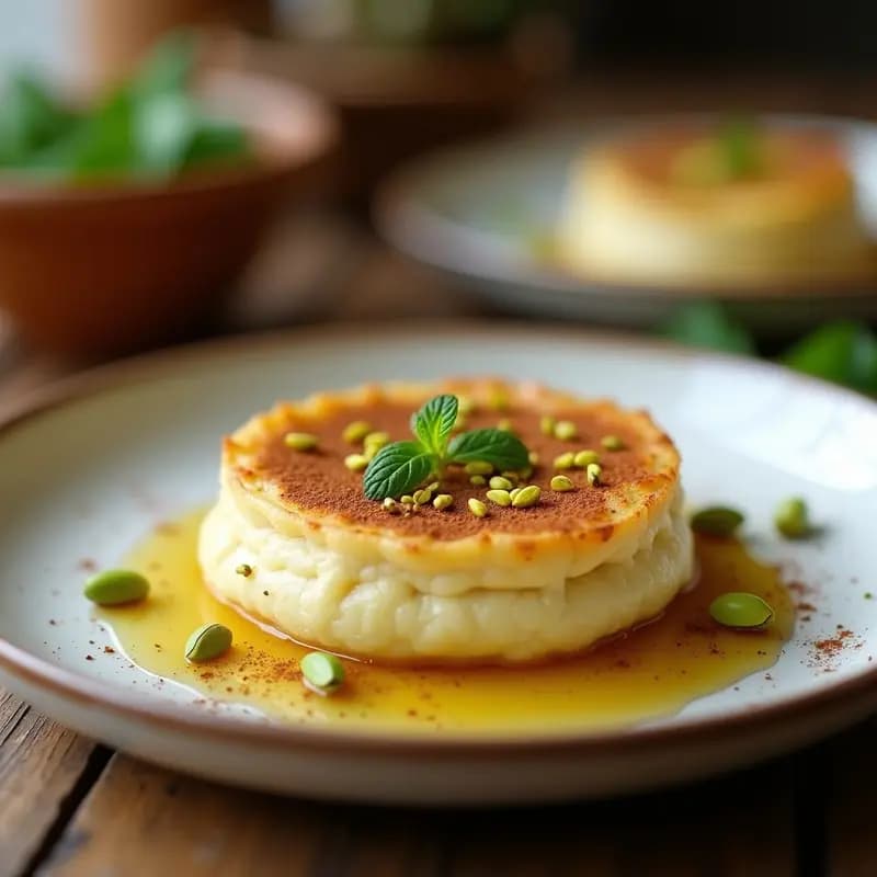 Knafeh de Queso Ricotta y Pistacho: Postre Libanés Sin Horno y Sin Azúcar