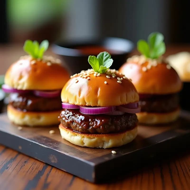 Kobe Beef Sliders con Salsa Teriyaki: Receta Japonesa en Airfryer
