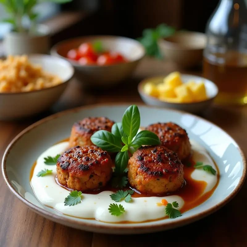 Kofta de Cordero con Especias y Salsa de Yogur de Coco: Receta India en Brochetas