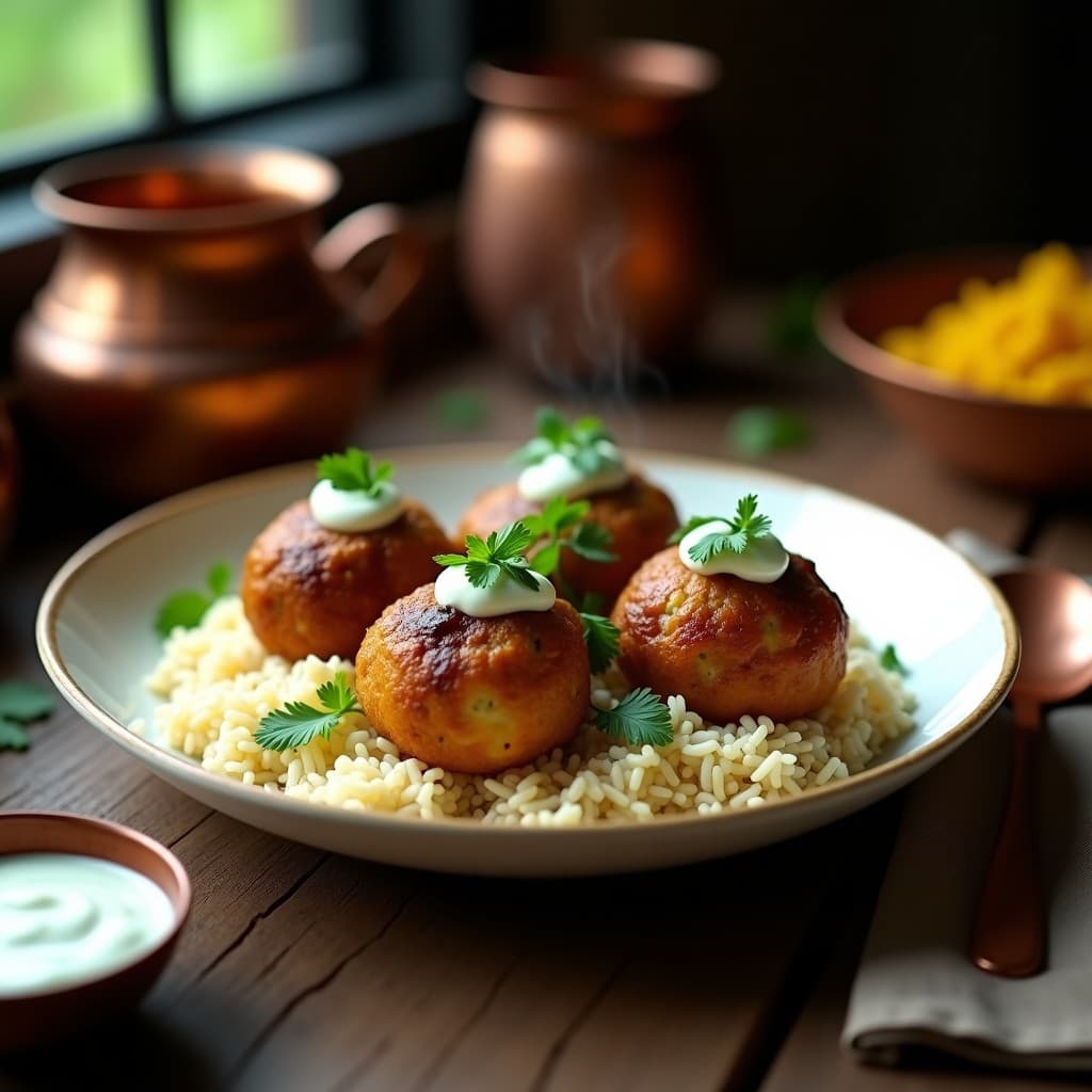 Kofta de Cordero y Hierbas con Salsa de Yogur de Mentas: Receta India en Olla Express