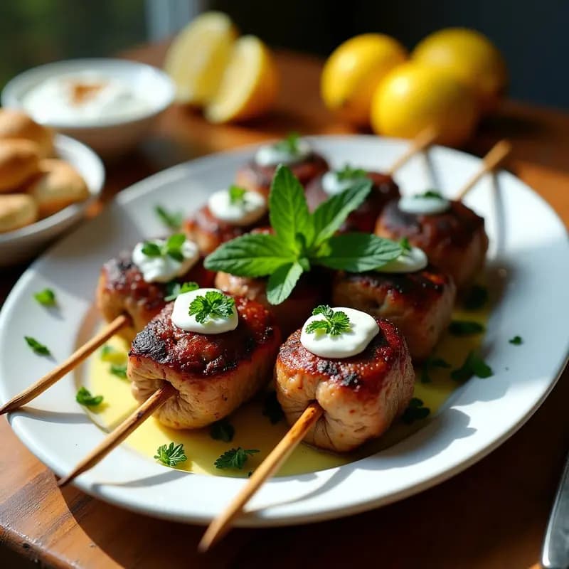 Kofta de Cordero y Mentas: Albóndigas Libanesas a la Parrilla con Toque Fresco