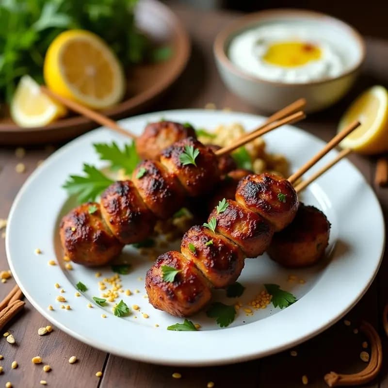 Kofta de Cordero Persa: Brochetas Especiadas con Limón y Azafrán en Airfryer