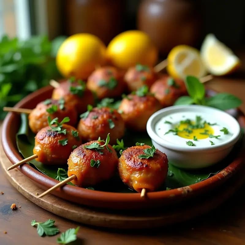 Kofta de Cordero con Salsa de Mentay Yogur: Receta Libanesa en Brochetas al Horno