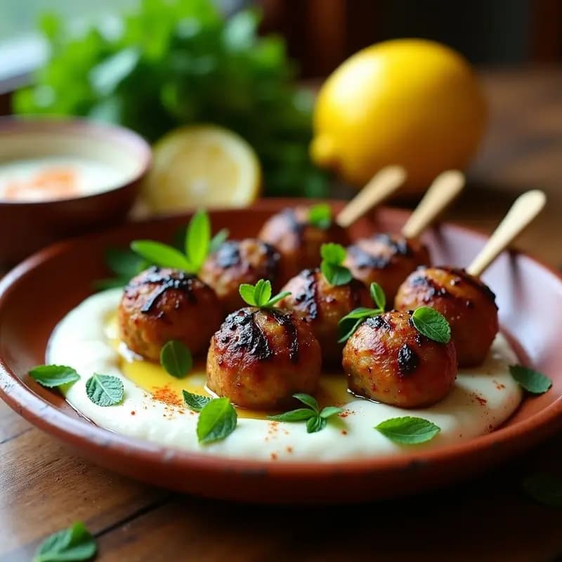 Kofta de Cordero con Salsa de Yogur y Mentas: Receta Árabe en Parrilla Rápida