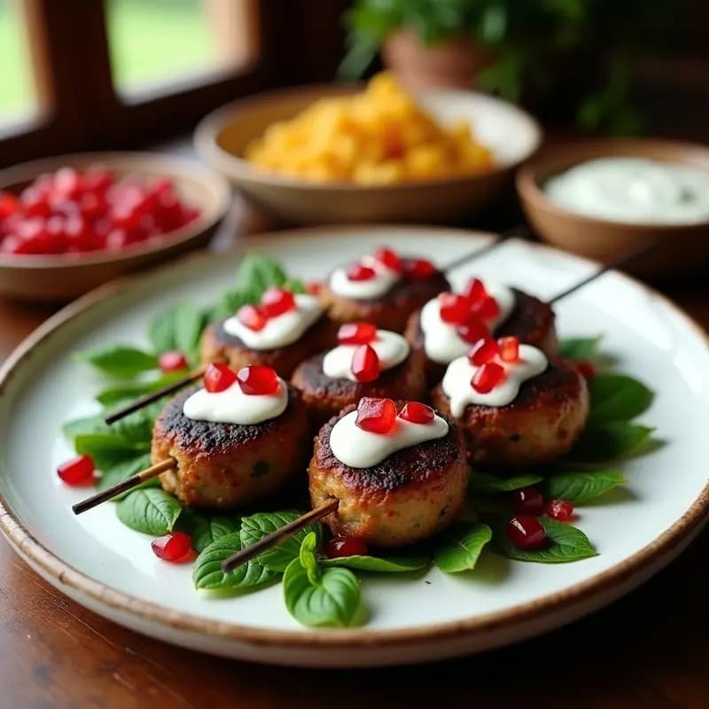 Kofta de Cordero con Yogur y Granados: Receta Árabe en Barbacoa y Alta en Hierro
