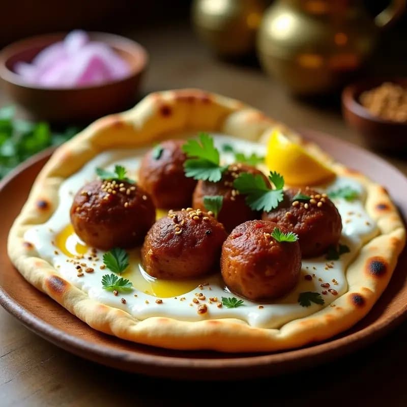 Kofta de Cordero con Salsa de Yogur y Pan Naan: Receta India Tradicional y Sabrosa