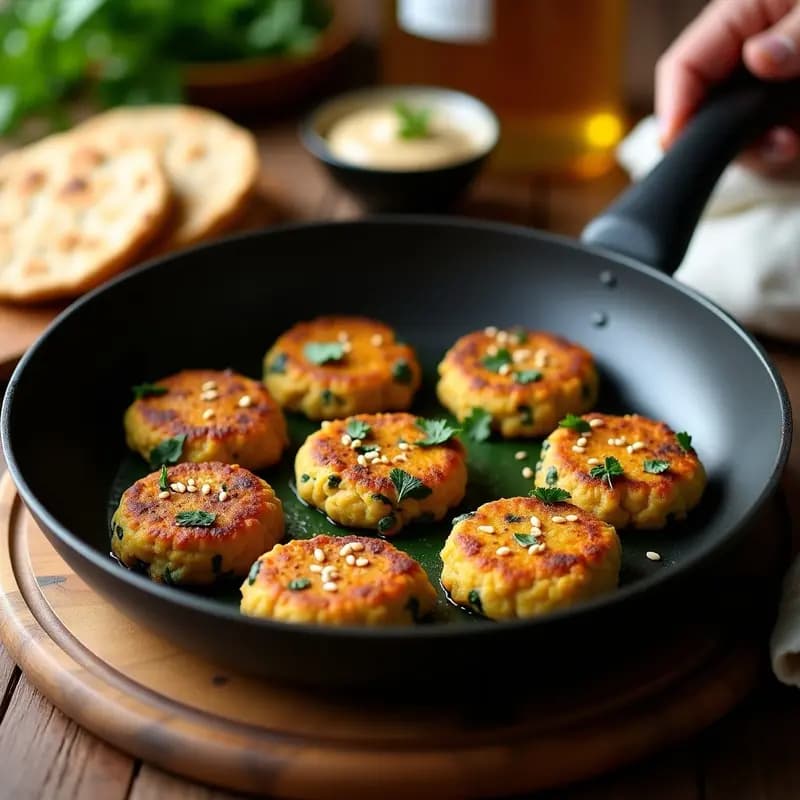 Kofta de Garbanzo y Espinacas: Receta Libanesa Vegana y Alta en Hierro en Sartén