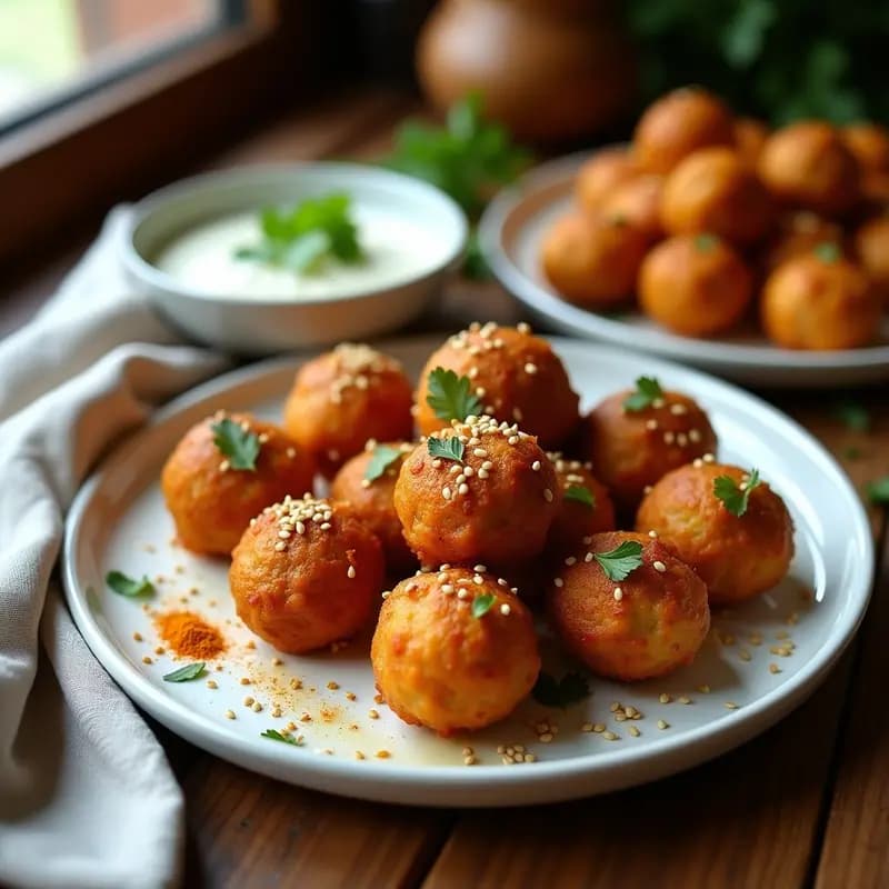 Kofta de Garbanzos y Cebolla Caramelizada: Albóndigas Indianas Veganas en Sartén