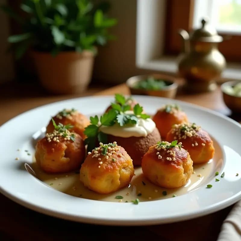 Kofta de Garbanzos al Horno con Salsa de Tahini: Kefta Vegana Marroquí