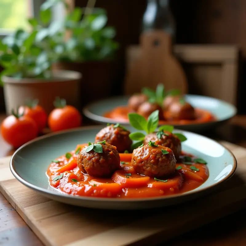 Kofta de Lentejas Rojas y Cebolla con Salsa de Tomate Casera: Receta Árabe en Airfryer y Alta en Fibra