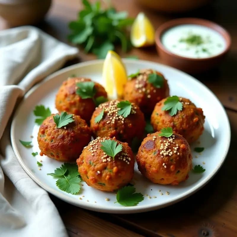 Kofta de Lentejas Rojas y Espinacas: Albóndigas Ceutíes Veganas en Airfryer