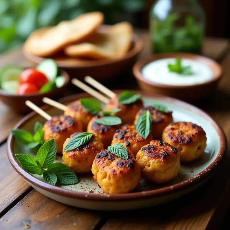 Koftas de Pollo y Hierbabuena: Receta Libanesa en Brochetas para Barbacoa