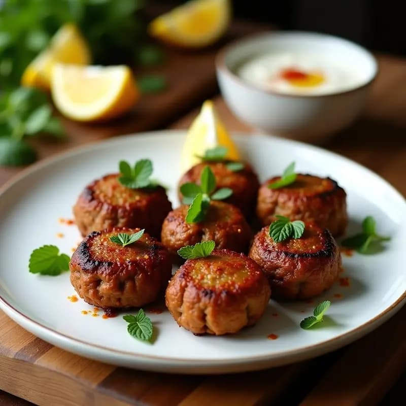 Kofte Kebabs de Cordero y Mentas con Salsa de Yogur: Brochetas Persas en Airfryer