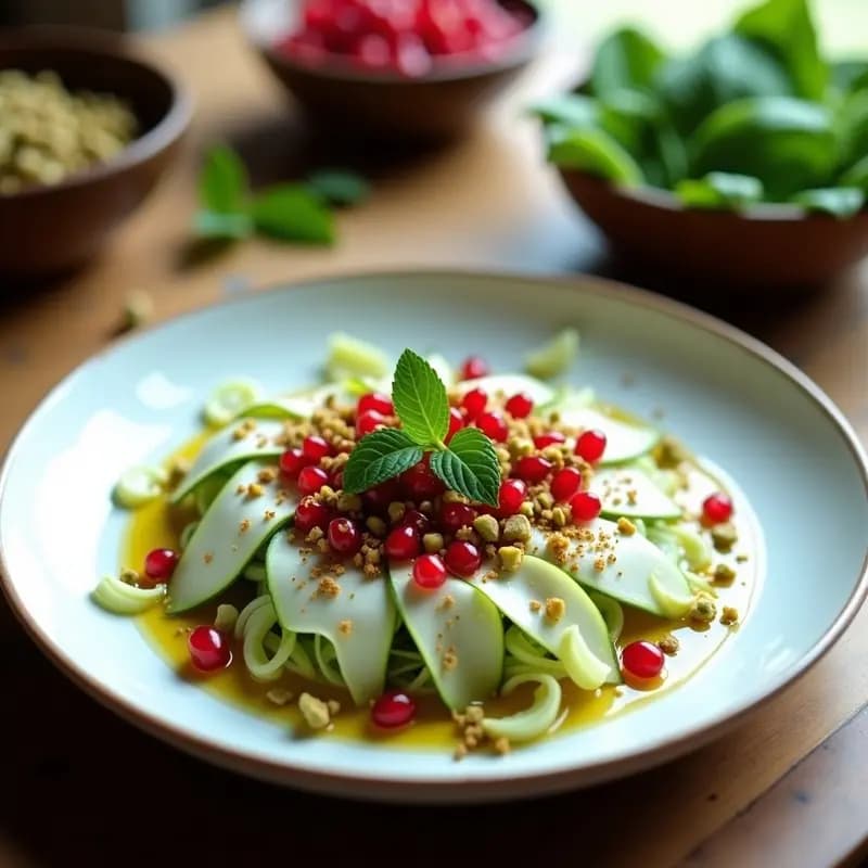 Kolerabi con Salsa de Yogur y Menta: Ensalada de Colinabo crujiente estilo Turco