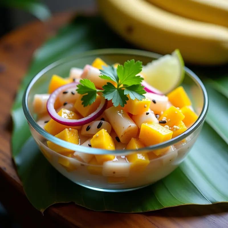 Kokoda de Corazón de Palma y Mango: Ceviche Fiyiano Vegano en 20 Minutos